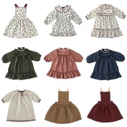 Liilu Autumn Winter Kids Dresses for Girls Cute Long Sleeve Print Princess Dress Baby Child Fashion Outfits Clothes 210329