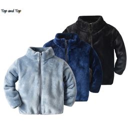 and top Winter Baby Kids Warm Boys Girls Coats Clothes Children Flannel Fleece Zipper Jackets Infant Sweatshirt Outerwear 220812