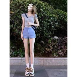 Women's Tracksuits Summer The Pure-style Girl Hong Kong-style Retro Chic Cool Salt Wears A Two-piece Suit Of Small Female Denim ShortsWomen'