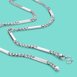 Chains Occident Solid Silver Men's Jewelry 925 Sterling Necklace Male Chain 47cm Birthday Gift For BoyfriendChains