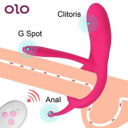 OLO Remote Cock Ring Clitoral Stimulator Adult sexy Toys For Couples 10 Speed Penis Rings Vibrator Prostate Massager for Men