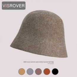 Visrover 5 Colouring Wool Winter Bucket Cap For Women Autumn Big Hat Cool Outdoor Sport Aurtumn Winter Ladies Hat Wholesale J220722