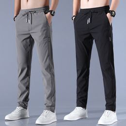 Men's Trousers Spring Summer Casual Solid Breathable Slim Straight Pants Male Joggers Thin Quick Dry Sweatpants Sports Pants 220805