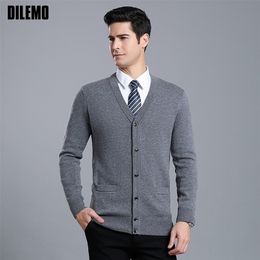 Thick Fashion Brand Sweaters Men Cardigan High-quality Slim Fit Jumpers Knitwear V Neck Winter Casual Clothing Male 201126