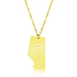 Pendant Necklaces Elfin Trendy 304 Stainless Steel Alberta Map Necklace High Quality Heart Women Jewellery GiftPendant