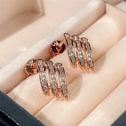 Stud Exquisite Female Unusual Earrings With Shiny Crystal Zirconia Fashionable Design Wedding Accessories Statement JewelryStud Kirs22