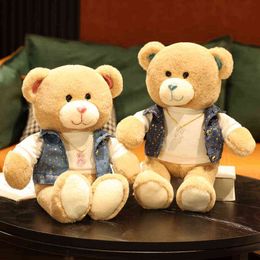 Pc Cm Stuffed Kawaii Soft Vest Teddy Bear Plush Toy Cute Animals With Clothes Dolls Beautiful Gift Pillow For Baby Kids J220704