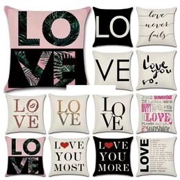 Valentines Pillows Case Valentine's Day Letter printing Pillow Cover 45*45cm Sofa Nap Cushion Covers Home Decoration 59 styles