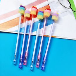 40PCS Cute Fruit Cake Gel Pen Creative Simulation Dessert Platter Ornaments Black Pens Kawaii School Supplies Stationery Y200709