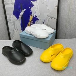 designer Foam Rubber Sandals Beach Footwear Womens Platform Heels Slippers Sandal Black White Yellow Red