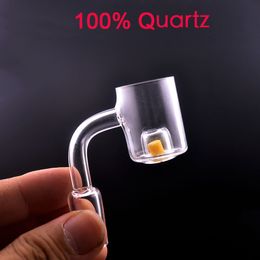 Wholesale Cadmium Core Quartz Banger Nail With Yellow Thermochromic Core Heated Turn Red Quartz Nail Thermal Banger Dab Oil Rig bowl