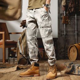 Men's Pants Autumn Men's Cargo Cotton High Quality Camouflage Straight Trousers Men Military Fashion Loose T59Men's