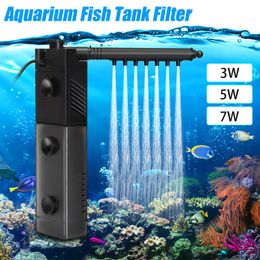 220V rium Fish Tank Filter Submersible Internal tic Spray Flow Biological Plus Power Pump 3W5W7W Y200917