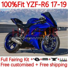 Injection mold Fairings For YAMAHA YZF-R6 YZF600 YZF R6 R 6 600 CC 17-22 Bodywork 28No.6 YZFR6 17 18 19 20 21 22 YZF-600 2017 2018 2019 2020 2021 2022 OEM Body facctory blue