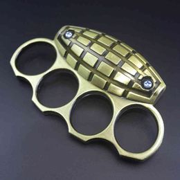 Grenade Clasp Fist Shape Muskmelon Legal Four Tiger Finger Boxing with Car Equipment Hand Brace Ring Defence H2dg