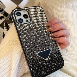 Luxury Designer Phone Case Classic Stylish Sticking Full Diamonds Shockproof Cell Phones Cases High Quality For iPhone 12 13 promax 7 8 Plus