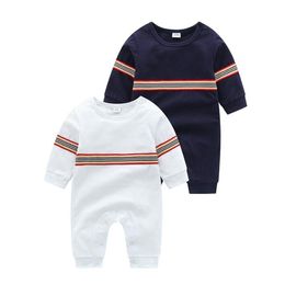 Spring Autumn Baby Long Sleeve Rompers Cotton Infant Striped Jumpsuits Toddler Onesies Newborn Romper Kids Clothes 0-24 Months