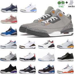 Cool Wolf Grey Black Cement 3 Basketball Shoes Men Women Jumpman 3s III Chicago Cout Purple Denim Fire Red White Mocha Mens Designer jorda jordens