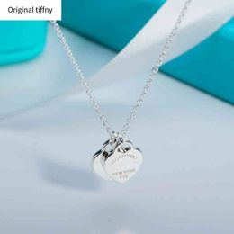 Double Heart Heart Pendant Necklace S925 Sterling Silver Love Necklace Light Luxury Design Necklace Women Valentine's Day Birthday Gift G220722