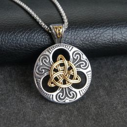 Chains 10pcs Men Nordic Odin Pendant Necklace Stainless Steel Vintage Celtic Knot Viking Men's Chain BChains