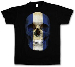 Men's T-Shirts EL SALVADOR SKULL FLAG T-SHIRT - Biker MC Banner Shirt Sizes S 3XLMen's