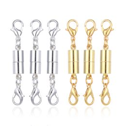 Jewelry Connectors 6mm 8MM Dia Gold Silver Necklace Clasps Magnetic Lobster Clasp Locking Clasp and Closures Strong Magnet Accessory for Necklaces Bracelets