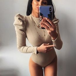 Spring Women Sexy Bodysuit Winter Fashion Casual Bodycon Solid Knitted Bodysuits Body For Women Female T200323