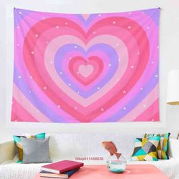 Home Decoration Accessories Pink Aesthetic Wall Rug Mosaic Hippie Boho Rugs Mandala Fabric Mat Living Room Decor J220804