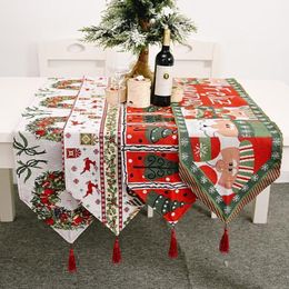 PATIMATE Christmas Table Runner Merry Decorations For Home Xmas Decor Navidad Ornament Year Y201020