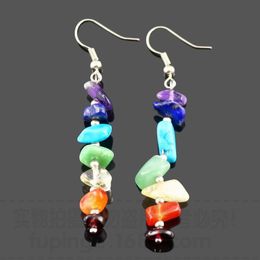 Dangle & Chandelier Chakra Long Fringed Statement Drop Earrings For Women Natural Stones Round Beads Reiki Healing JewelryDangle