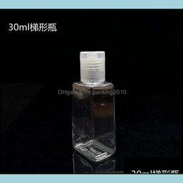 30Ml Hand Sanitizer Bottle Packing Bottles Empty Transparent Trapezoidal Box Pet Cap Gel Drop Delivery 2021 Office School Business Industr