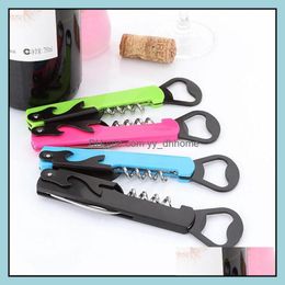 Other Bar Products Barware Kitchen Dining Home Garden Ll Stainless Steel Wine Opener Wood Handle Hand-Held Deluxe Bottle Open Dhjn5