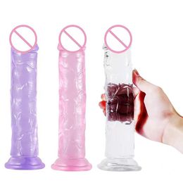 Soft Jelly Dildo Realistic Penis Strong Suction Cup Anal Butt Plug Dick Toy for Adult Erotic G-Spot Orgasm sexy Toys Woman 18