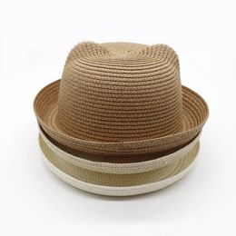 Ear Solid Colour Korean Version Spring Summer Women Straw Hat Sun Protection Girl Shade Outdoor Visor Cap Beach Hat