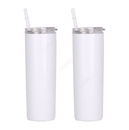 Sublimation straight tumbler 20oz blank skinny tumblers sippy cup water bottle Sea Shipping 500lots DAT471