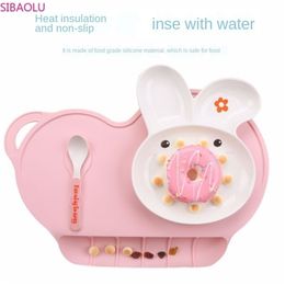 Baby Portable Insulated Waterproof Food Grade Silicone Place Mat Child Mobile Dinner Plate Baby Sucker Table Mat T200703