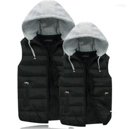 Men's Vests Brand Vest Mens Winter Casual Outerwear Warm Hooded Jacket Men Sleeveless Waterproof Jackets Parkas 4XL Y555 Phin22