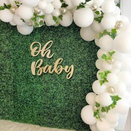 Party Decoration Oh Baby Sign For Shower Banner Wood Boy Girl 1st Birthday Deco First Wooden Cutout BannerParty