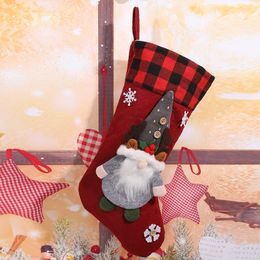 Christmas Tree Pendant Stocking Faceless 3D Bag Decoration Xmas Hanging Forest Old Man Decor Gift Candy Bags C30629r