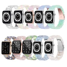 Tortoise Shell Resin Wrist Strap Bracelet for Apple Watch Series 7 6 5 4 3 2 SE Stainless Steel Buckle Band iWatch 40mm 41mm 45mm