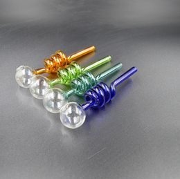 Springs design Glass Oil Burner Pipe Clear Pink Blue Green Glass Pipes Smoking Accessories