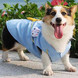 Dog Shirt with Yellow Hat Puppies Clothes with Soft and Breathable Cotton Cat Outfits For Small to Medium Dog Corgi Shiba 210401