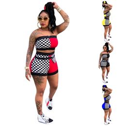 New Summer Women's Plus Size Summer Two Piece Set Crop Top And Shorts Set 2 Piece Set Club Outfits Matching Sets