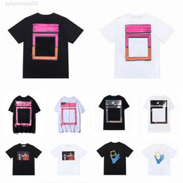 Loose Summer Mens t Shirts Offs Designers Fashion Brand Back Print Arrow Womens Sports T-shirts Luxury Clothing Street Black