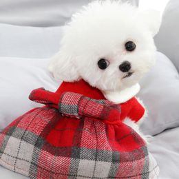 Winter Dog Clothes Red Doll Dress Pets Outfits Warm Clothes for Small Dogs Cat Costumes Coat Jacket Puppy Sweater Dogs 201102