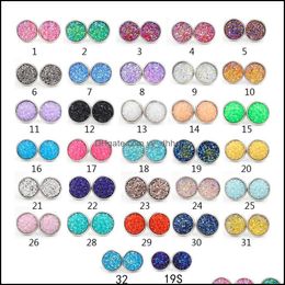 Stud Fashion Resin Stainless Steel Earings Drusy Druzy Earrings Jewelry Women Party Gift Dress Candy Colors Drop Delivery 202 Yydhhome Dhw62