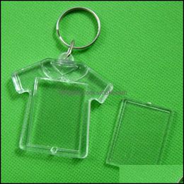 Frames And Modings Arts Crafts Gifts Home Garden Clear Acrylic Plastic Blank Keyring Insert Passport Po Frame Keychain Picture Keyrings P