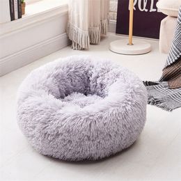 PUOUPUOU Breathable Soft Dog Bed Washable long plush Dog Kennel Deep Sleep Dog House Velvet Mats Sofa For Dogs Basket Pet Bed 201225