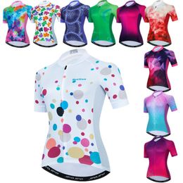 Racing Jackets Breathable Women Cycling Jersey Summer Bicycle Shirts Short Sleeve Road Bike Ropa CiclismoRacing