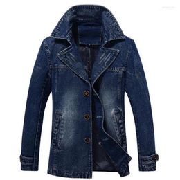 Men's Down & Parkas Men Denim Coat Brand Spring Autumn Fashion High Quality Plus Size Casual Trench Outwear 4X1 Phin22